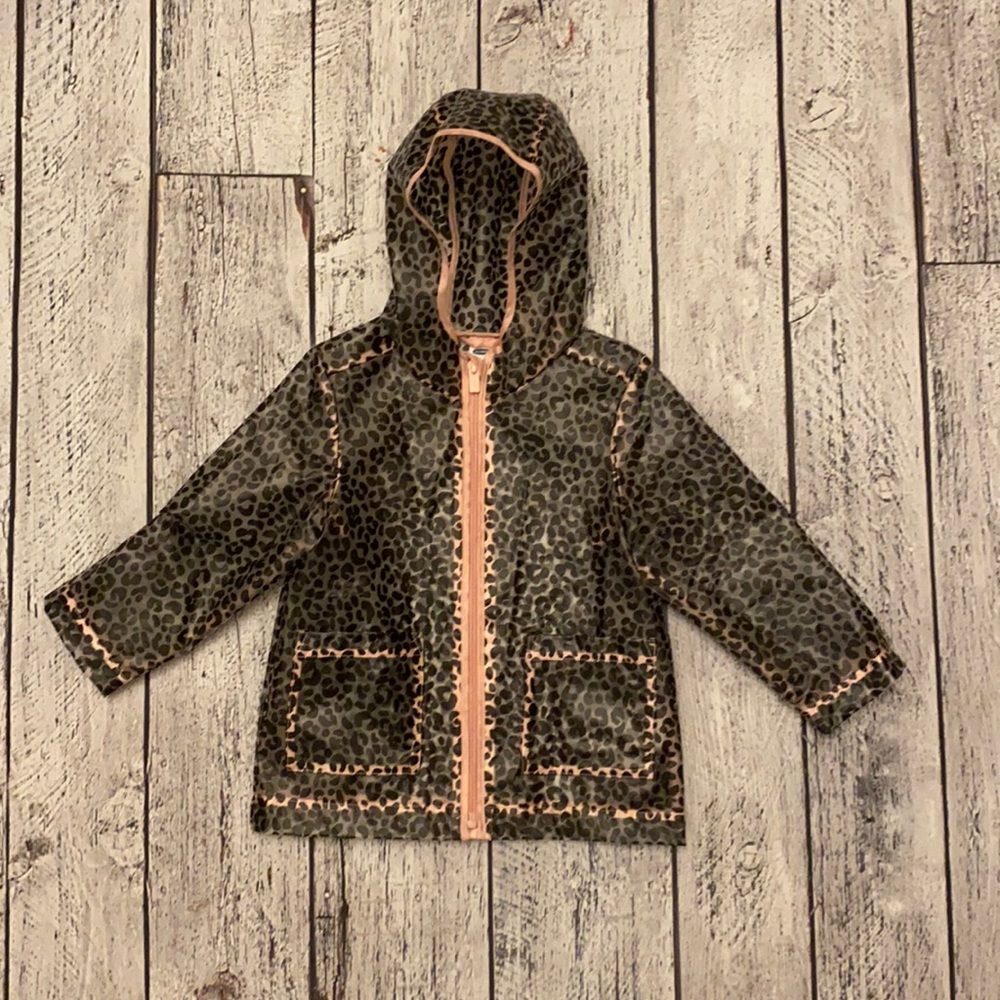Toddler see through rain coat animal print